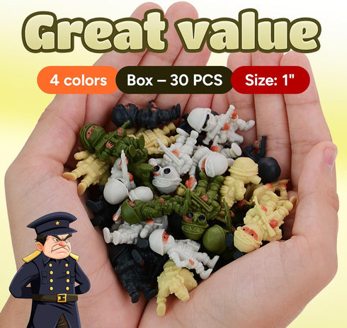 Entervending Army Men Action Figure - Small Soldiers Toys in Gift Box - 30 Pcs Army Soldier Toy Playset - Military Toys - Toy Army Men - Army Part...