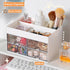 Desk Organizer and Accessories with 4 Compartments and 4 Drawers, Plastic Makeup Organizer, Pen Holder for Desktop Storage, Desk Organization for ...