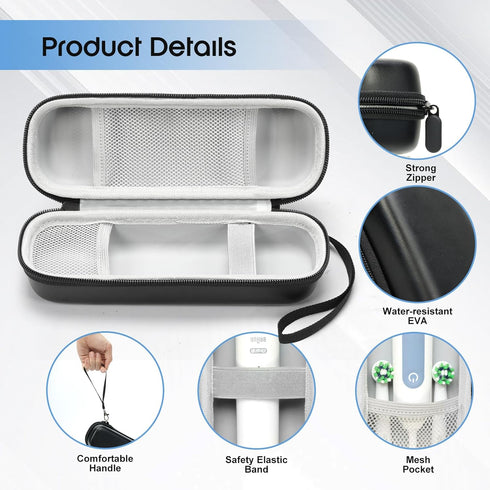 Toothbrush Travel Case Fits for Oral-B Pro 1000 5000 7500 7000 6000 9600 for Philips Sonicare ProtectiveClean 4100 6100 5100 6500 7500 Electric To...