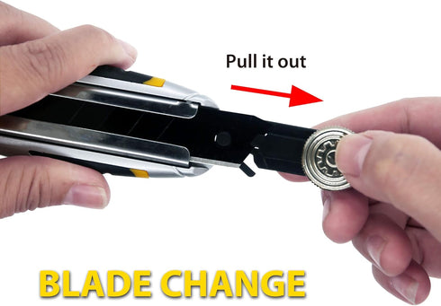 XW Snap-off Utility Knife,18mm Razor Blade Heavy Duty Aluminum Alloy Box Cutter with Ratchet-Lock, Total 12 Black Blades, 2-Pack...