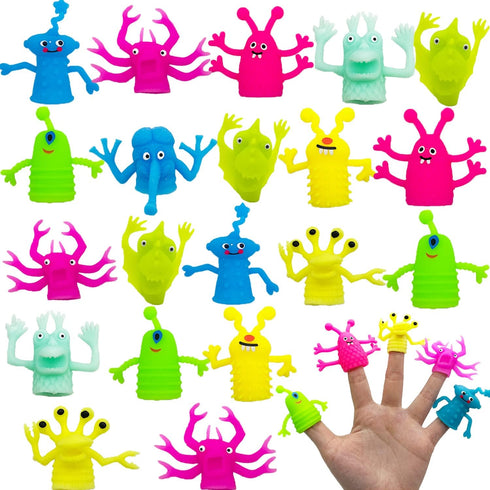20 Pcs Finger Puppets Toys,Funny colorful Monster Stretchy Finger Puppets,Soft Rubber Finger Doll Toys for Children's Party Favors...