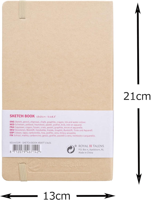 Talence Art Creation Sketchbook, Drawing Notebook, 5.1 x 8.3 inches (13 x 21 cm), Kraft Paper T9314-432M 452213...