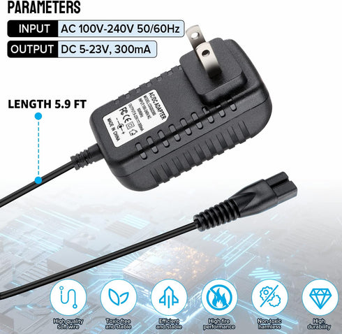 Replace The Bissell 3079 AC Power Charger, Compatible with The Bissell 3079 Featherweight Cordless XRT14.4V rod Vacuum Cleaner (1 Black)...