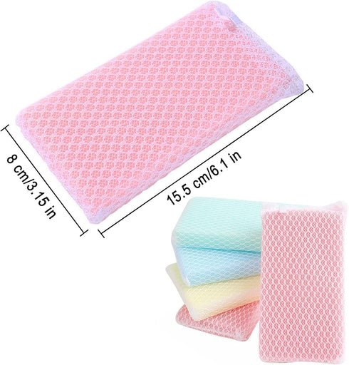 Sponge Individually Wrapped, Kitchen Dishwashing Sponge, Mesh Net Scouring Pad, Odor-Free Sponge Wipes Suitable for Travel Apartments (Multicolor ...