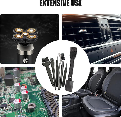 Computer Keyboard Cleaning Brush Kit, Portable Plastic Handle Nylon Cleaning Brushes-Black Set of 7...