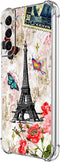 Galaxy S21 FE 5G Case, Paris Tower Butterfly Drop Protection Shockproof Case TPU Full Body Protective Scratch-Resistant Cover for Samsung Galaxy S...