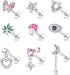 Sanfenly Tragus Stud Earrings 16G Stainless Steel Cute Butterfly Flower Moon Heart Dangle Cartilage Conch Helix Tragus Piercing Jewelry Set...