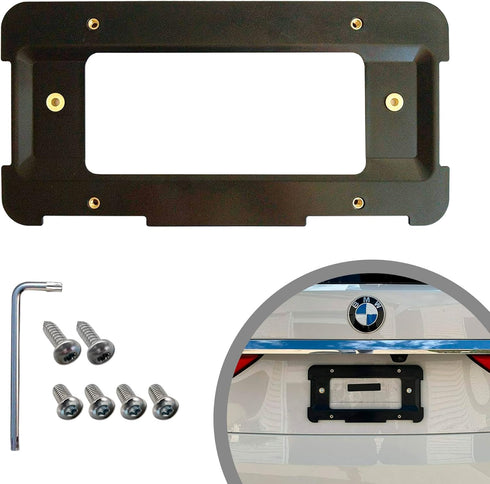 Rear Bumper License Plate Bracket for BMW 2000-2024, Plate Holder Set w 6 Screw Bolts & Wrench Kit, License Tag Mounting Kit, Quality Plate Holder...