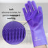 Dog Washing Gloves with Bristle Scrubbers, Reusable Silicone Gloves ideal for Pet Bathing, Massaging & Grooming (Purple)...