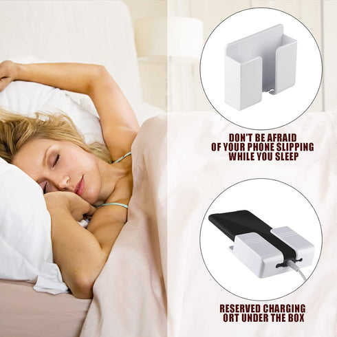 CEI&BPY 2Pcs Phone Holder Wall Mounted, Phone Stand with Self Adhesive. Phone Holder for Shower/Charging.Compatible with iPhone and Android (2Pcs-...