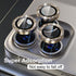 Compatible for iPhone 15 Pro/iPhone 15 Pro Max Camera Lens Protector Bling, 9H Tempered Glass Camera Cover Screen Protector Metal Individual Ring ...