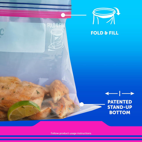 Ziploc Gallon Food Storage Bags, Stay Open Design with Stand-Up Bottom, Easy to Fill, 38 Count...