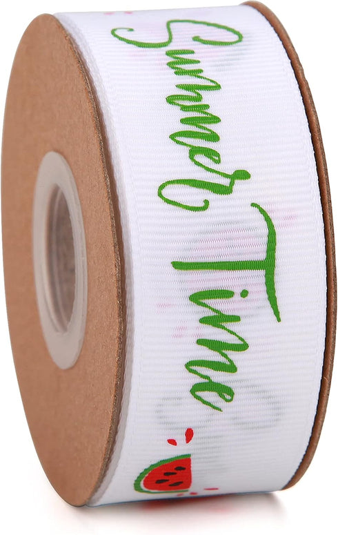 Watermelon Satin Craft Ribbon 40 Yards Red Green Black Fruit Printed Themed Decorative Ribbons for Gift Wrapping DIY Bows Bridal Shower Birthday S...