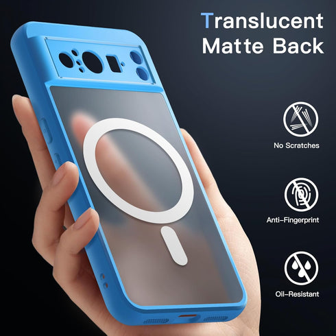 JETech Magnetic Case for Google Pixel 8 Pro 6.7-Inch 2023, Compatible with MagSafe, Translucent Matte Back Shockproof Phone Cover (Bay)......