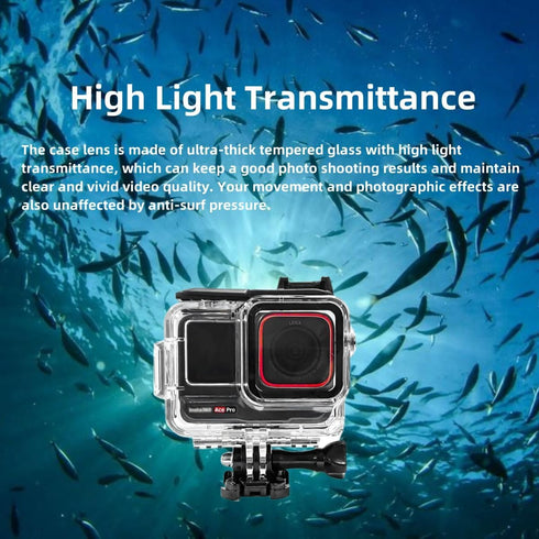 Waterproof Case&Floating Hand Grip Compatible with Insta360 Ace Pro, Protective Underwater Dive Housing Shell with Bracket Accessories for Insta36...