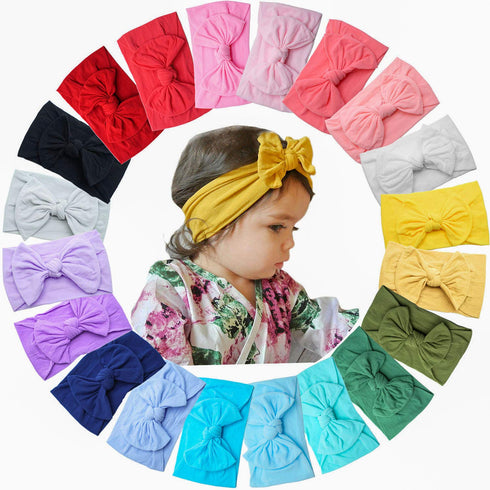 CÉLLOT 20 Colors Super Stretchy Soft Knot Baby Girl Headbands with Hair Bows Nylon Head Wrap For Newborn Baby Girls Infants Toddlers Kids...