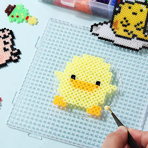 Fuse Beads Boards 5mm Large Clear Plastic Pegboards for Kids Craft Beads 4 PCS...