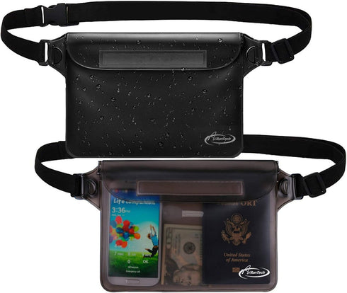 AiRunTech Waterproof Pouch with Waist Strap (2 Pack) | Accessories Best Way to Keep Your Phone and Valuables Safe and Dry | Perfect for Boating Sw...