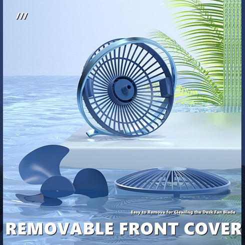 USB Desk Fan Mini Desktop Table Fans 2 Speed Personal Quiet Fan with Strong Airflow Portable Cooling Fan with Head Adjustable for Home Bedroom Dor...