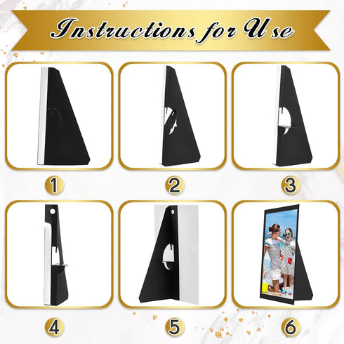 12 Pack 10 Inch Poster Stand Self Stick Easel Back Poster Board Stand Convenient Peel and Stick Self Adhesive Easels Display Cardboard Sign Stand ...