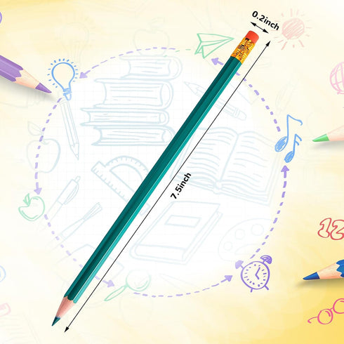 Zhanmai 24 Pieces Checking Erasable Pencils Pencils Pre-Sharpened #2 HB with Erasable Tops for Checking Map Coloring Tests Grading(Green)...