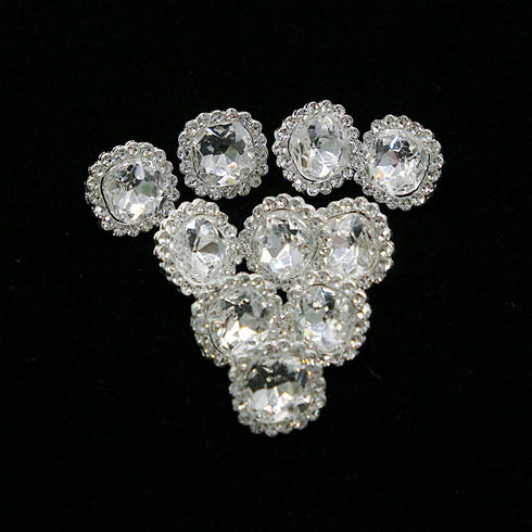 10 PCS Rhinestone Crystal Buttons Sewing Button with Shank, for DIY Crafts Clothes Bags Embellishment Decoration, SHUNLI...