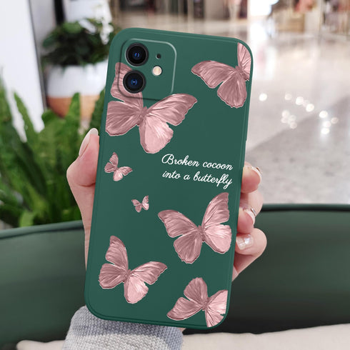 for iphone 11 Phone Case, for iphone 11 Case Side Creative Butterfly Pattern Slim Soft Shockproof Cover Protective, for iphone 11 Case for Women-B...