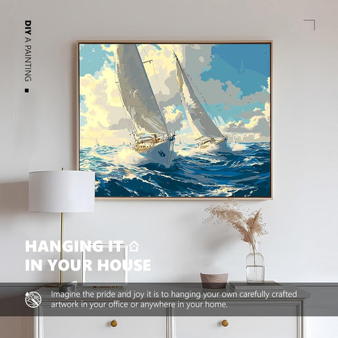 KANEDESG Paint by Numbers kit for Adults Beginners, Adult Paint by Number Kits, 16x20Inch Canvas Ocean Landscape Easy Acrylic DIY Painting Crafts,...