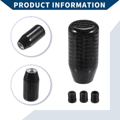 Shift Knob with 3 Adapter/Front Gear Shifter Knob for Automatic and Manual Vehicles/Durable Stick Shifter Lever Knob Resin 7cm / 1 Set Black...
