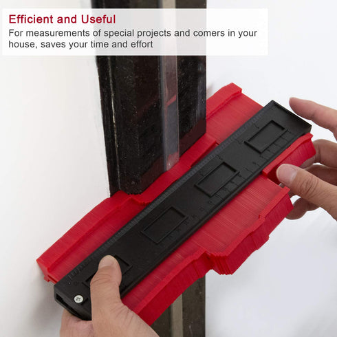 LUTER Plastic Contour Gauge, 10 Inch Profile Gauge Measure Ruler Contour Duplicator for Precise Measurement Tiling Laminate Wood Marking Tool (Red...