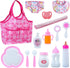 BABESIDE Baby Doll Bottles and Accessories 15 Pcs Baby Doll Feeding Set Including Diaper Bag,Magic Bottles,Changing Mat for Dolls Kids Pretend Pla...