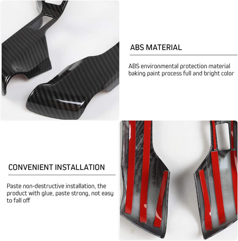 RT-TCZ for 4Runner Carbon Fiber Interior Accessories for Toyota 4Runner TRD Pro 2010 Up Tundra 2014 Up Steering Wheel Panel Trim 2pcs...