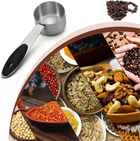 1/8 Cup(2 Tbsp/30 ml/30 cc/1 oz) Measuring Cup, Small Measuring Cup Measuring Scoop,Stainless Steel Coffee Measuring Scoop,Single Metal Coffee Sco...