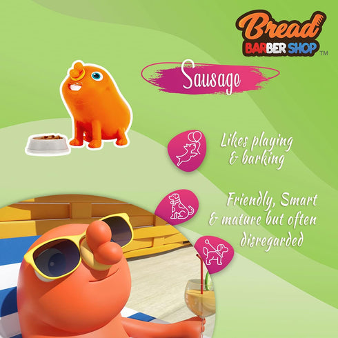 Bread Barbershop Figurine Doll (Sausage), Toast Character Collectibles Toys Figures, Action Figures, Unique Home Office Decor, Birthday Holidays B...