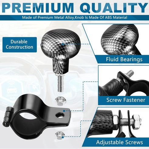 2 Pieces Steering Wheel Spinner Knob Vehicle Steering Wheel Turn Ball Knob Suicide Power Handle Accessories for Cars, Trucks, Tractors, Boats, Gol...