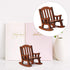 NUOBESTY Doll House Rocking Chairs Wooden Miniature Chairs Dollhouse Furniture Ornament Decor for Dollhouse Accessories Brown...