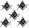 5 Pack 2.75" Chrome Plated Masonic Car Emblem Mason Square and Compasses Auto Truck Motorcycle Decal Accessories...