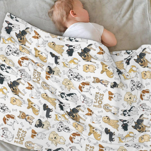 Dog Baby Blanket for Boys Girls, Toddler Newborn Nursery Soft Warm Cozy Bed Blanket Dog Print Shower Gift 30x40 Inches...