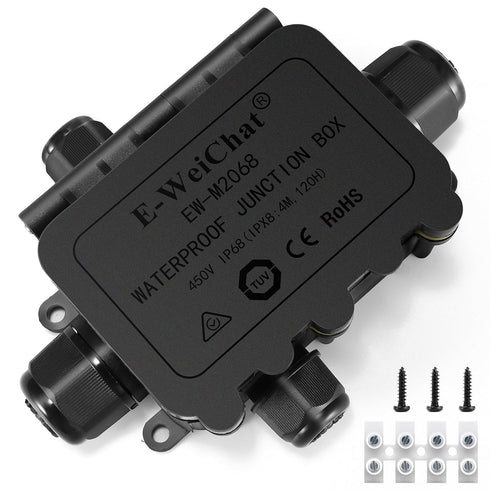 Junction Box - 4 Way M20 IP68 Outdoor Electrical Box Waterproof, Wire Range Ø5-9mm Outdoor Junction Box Waterproof, Landscape Lighting Wire Juncti...
