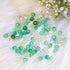 Niziky 100PCS Glass Beads for Jewelry Making, Mix 8MM Green Crackle Lampwork Glass Beads Aurora Crystal Beads Matte Gemstones Spacer Beads Kits fo...