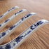 Porlien 5-inch Porcelain Navy Blue Floral Soup Spoons Set of 4...