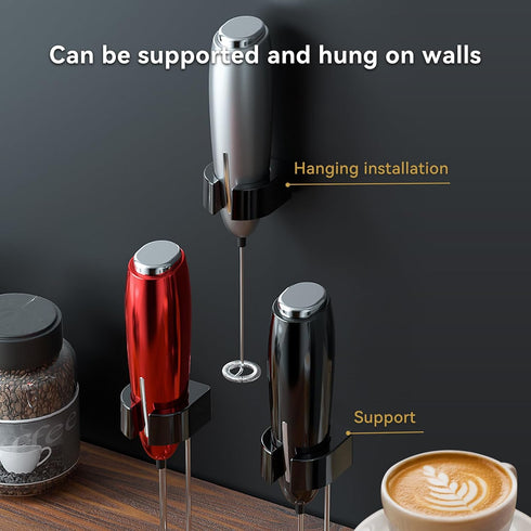 Milk Frother Handheld, Kitchen Powerful Electric Foam Maker with Stand, Battery Powered Foamer Blender Drink Mixer for Coffee Latte Cappuccino Hot...