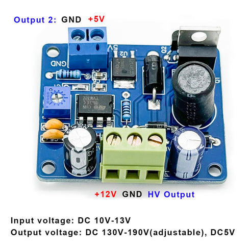 DC 12V to 170V High Voltage DC Boost Converter HV Power Supply Module for Nixie Tube/Magic Eye Tube IN-12/IN-14/IN-18, 10V-13VDC Input, 130V-190V ...