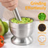 Mortar and Pestle, Sopito 18/8 Stainless Steel Spice Grinder Pill Crusher with Lid for Crushing Grinding Ergonomic Design with Anti Slip Base and ...
