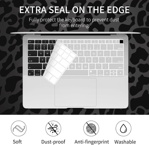 Seorsok Compatible with MacBook Air 13 inch Case 2021 2020 2019 2018 Release Model A1932 A2179 M1 A2337 with Touch ID and 2 Pack Keyboard Cover,La...