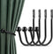 Metal Curtain Tiebacks Drapery Holdback - Black Wrought Iron Curtain Hook, Handmade Rustic Decorative Curtain Holdbacks, Modern Drapery Tiebacks -...
