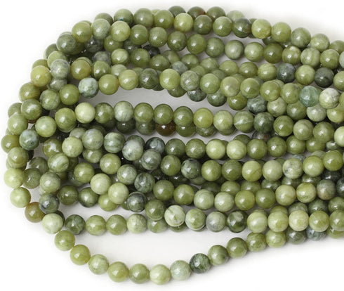 45PCS 8mm Natural Taiwan Green Jade Round Loose Beads for Jewelry Making DIY Bracelet Necklace Materials 1 Strand 15"...