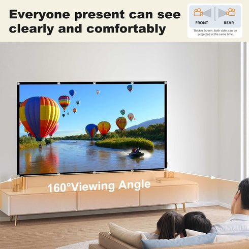 Foldable 60-inch Projector Screen, XINLEMY 4K 16:9 HD Portable Projection Movie Screen Double-Sided Cinema Screen for Home Theater Backyard Indoor...