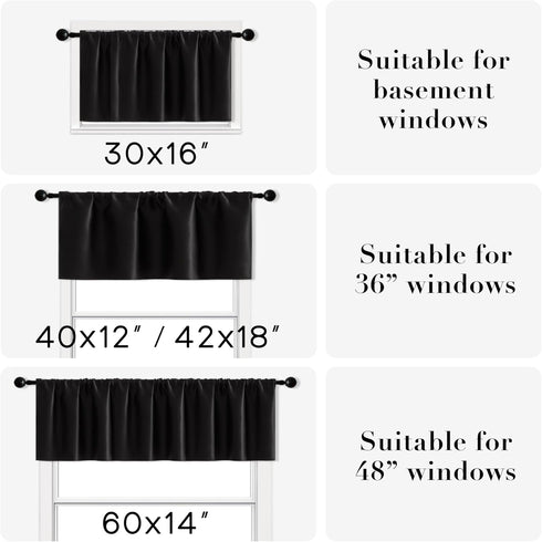 RV Curtains for Camper Windows Blackout 2 Pack Valances Waterproof Light Blocking Blackout Thermal Insulated Small Curtains for Basement Window Ba...