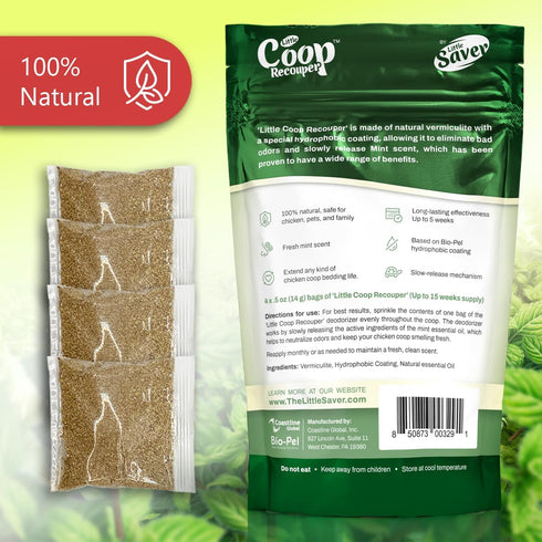 Little Coop Recouper | a New Generation Of Urban Chicken Coop Deodorizer | Unique Formula for Slow Release | Natural Fresh Scent | Up to 15 Weeks ...